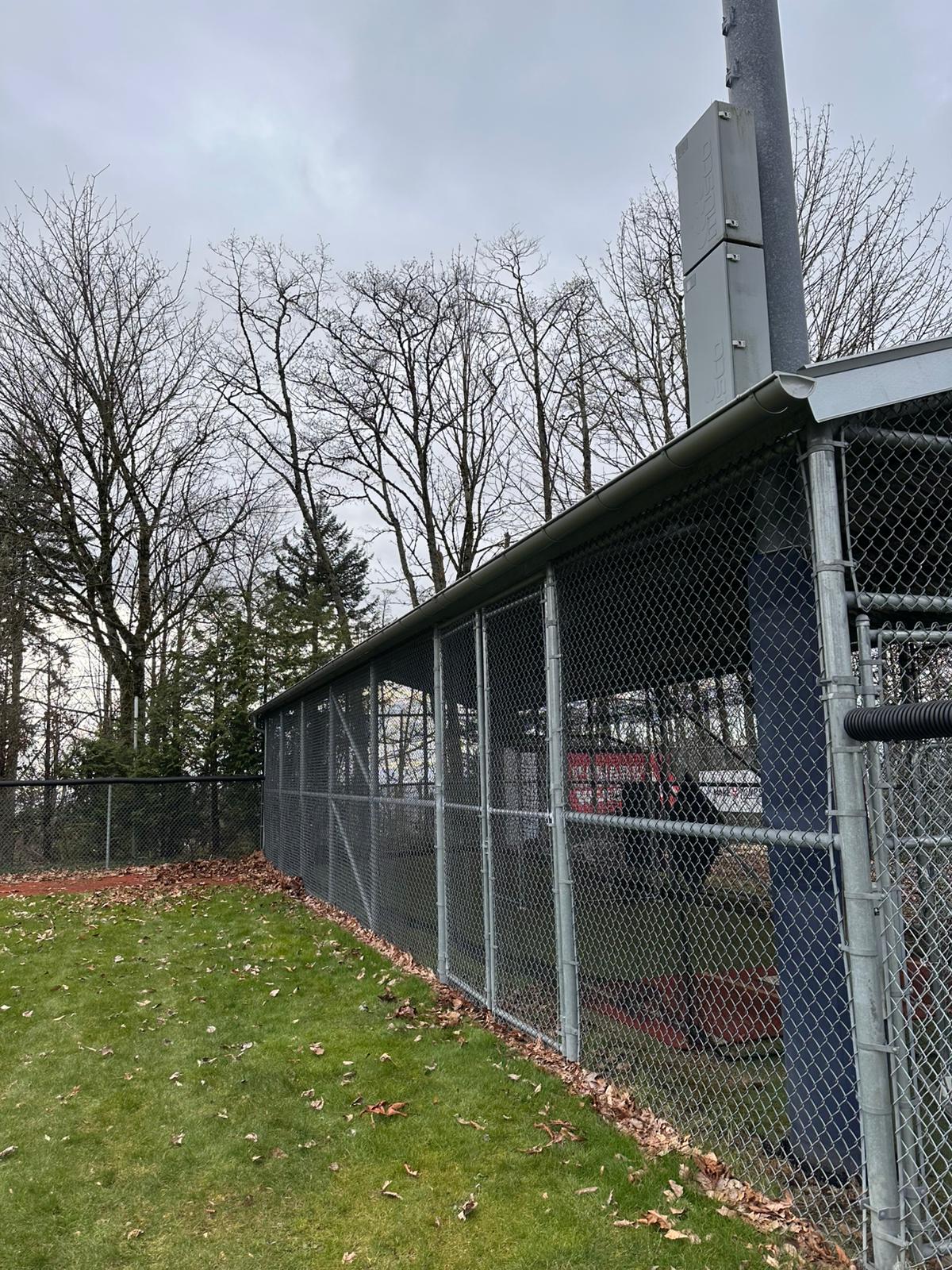 Gutters on an outdoor shelter at SFU in Burnaby, BC installed by Raybern Erectors - 3